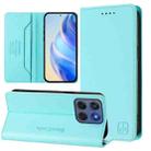 For Motorola Edge 5G 2025 / Edge 60 Fusion RC01 Dual-Folded Magnetic Suction RFID Leather Phone Case(Mint Green) - 1