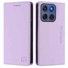 For Motorola Edge 5G 2025 / Edge 60 Fusion RC01 Dual-Folded Magnetic Suction RFID Leather Phone Case(Light Purple) - 2