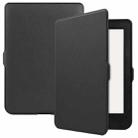 For KOBO Nia 6 inch Solid Color Horizontal Flip TPU + PU Leather Case, with Holder / Wake-up Function(Black) - 1