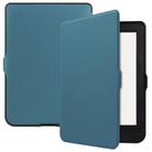 For KOBO Nia 6 inch Solid Color Horizontal Flip TPU + PU Leather Case, with Holder / Wake-up Function(Dark Green) - 1