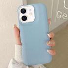 For iPhone 12 Leather Texture Phone Case(Sky Blue) - 1