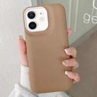 For iPhone 12 Leather Texture Phone Case(Khaki) - 1