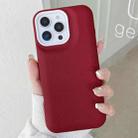 For iPhone 12 Pro Leather Texture Phone Case(Wine Red) - 1