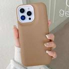 For iPhone 12 Pro Max Leather Texture Phone Case(Khaki) - 1