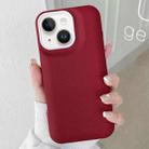 For iPhone 13 Leather Texture Phone Case(Wine Red) - 1