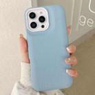 For iPhone 14 Pro Max Leather Texture Phone Case(Sky Blue) - 1