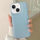 For iPhone 15 Leather Texture Phone Case(Sky Blue) - 1