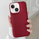 For iPhone 15 Leather Texture Phone Case(Wine Red) - 1