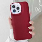 For iPhone 15 Pro Max Leather Texture Phone Case(Wine Red) - 1