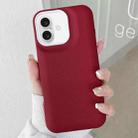 For iPhone 16 Leather Texture Phone Case(Wine Red) - 1