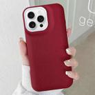 For iPhone 16 Pro Max Leather Texture Phone Case(Wine Red) - 1