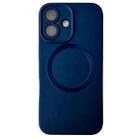 For iPhone 16 Plus Metallic Paint CD Texture MagSafe TPU Phone Case(Dark Blue) - 1