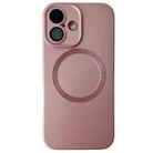 For iPhone 16 Metallic Paint CD Texture MagSafe TPU Phone Case(Pink) - 1