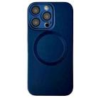 For iPhone 15 Pro Metallic Paint CD Texture MagSafe TPU Phone Case(Dark Blue) - 1