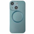 For iPhone 15 Plus Metallic Paint CD Texture MagSafe TPU Phone Case(Sierra Blue) - 1