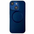 For iPhone 15 Metallic Paint CD Texture MagSafe TPU Phone Case(Dark Blue) - 1