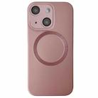 For iPhone 14 Plus Metallic Paint CD Texture MagSafe TPU Phone Case(Pink) - 1