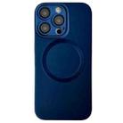 For iPhone 14 Pro Metallic Paint CD Texture MagSafe TPU Phone Case(Dark Blue) - 1