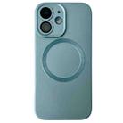 For iPhone 12 Metallic Paint CD Texture MagSafe TPU Phone Case(Sierra Blue) - 1