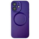 For iPhone 12 Metallic Paint CD Texture MagSafe TPU Phone Case(Dark Purple) - 1