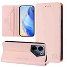 For Tecno Camon 20 4G / 20 Pro 4G RC01 Dual-Folded Magnetic Suction RFID Leather Phone Case(Pink) - 1