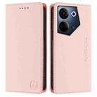 For Tecno Camon 20 4G / 20 Pro 4G RC01 Dual-Folded Magnetic Suction RFID Leather Phone Case(Pink) - 2