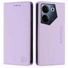 For Tecno Camon 20 4G / 20 Pro 4G RC01 Dual-Folded Magnetic Suction RFID Leather Phone Case(Light Purple) - 2