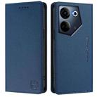 For Tecno Camon 20 4G / 20 Pro 4G RC01 Dual-Folded Magnetic Suction RFID Leather Phone Case(Dark Blue) - 2