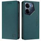 For Tecno Camon 20 4G / 20 Pro 4G RC01 Dual-Folded Magnetic Suction RFID Leather Phone Case(Dark Green) - 2