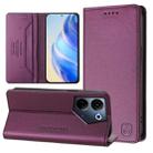 For Tecno Camon 20 4G / 20 Pro 4G RC01 Dual-Folded Magnetic Suction RFID Leather Phone Case(Violet) - 1