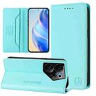 For Tecno Camon 20 Premier 5G RC01 Dual-Folded Magnetic Suction RFID Leather Phone Case(Mint Green) - 1