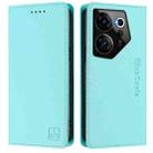 For Tecno Camon 20 Premier 5G RC01 Dual-Folded Magnetic Suction RFID Leather Phone Case(Mint Green) - 2