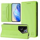 For Tecno Camon 20 Premier 5G RC01 Dual-Folded Magnetic Suction RFID Leather Phone Case(Grass Green) - 1