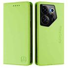 For Tecno Camon 20 Premier 5G RC01 Dual-Folded Magnetic Suction RFID Leather Phone Case(Grass Green) - 2