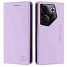 For Tecno Camon 20 Premier 5G RC01 Dual-Folded Magnetic Suction RFID Leather Phone Case(Light Purple) - 2