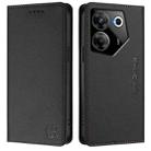 For Tecno Camon 20 Pro 5G RC01 Dual-Folded Magnetic Suction RFID Leather Phone Case(Black) - 2