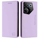 For Tecno Camon 20 Pro 5G RC01 Dual-Folded Magnetic Suction RFID Leather Phone Case(Light Purple) - 2