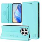 For Tecno Camon 30 4G / 5G RC01 Dual-Folded Magnetic Suction RFID Leather Phone Case(Mint Green) - 1