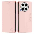 For Tecno Camon 30 4G / 5G RC01 Dual-Folded Magnetic Suction RFID Leather Phone Case(Pink) - 2