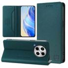 For Tecno Camon 30 4G / 5G RC01 Dual-Folded Magnetic Suction RFID Leather Phone Case(Dark Green) - 1