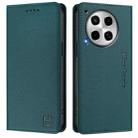 For Tecno Camon 30 4G / 5G RC01 Dual-Folded Magnetic Suction RFID Leather Phone Case(Dark Green) - 2