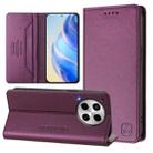 For Tecno Camon 30 4G / 5G RC01 Dual-Folded Magnetic Suction RFID Leather Phone Case(Violet) - 1