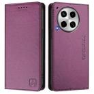 For Tecno Camon 30 4G / 5G RC01 Dual-Folded Magnetic Suction RFID Leather Phone Case(Violet) - 2