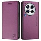 For Tecno Camon 30 Premier 5G RC01 Dual-Folded Magnetic Suction RFID Leather Phone Case(Violet) - 2