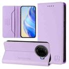 For Tecno Camon 30 Pro 5G RC01 Dual-Folded Magnetic Suction RFID Leather Phone Case(Light Purple) - 1