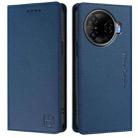 For Tecno Camon 30 Pro 5G RC01 Dual-Folded Magnetic Suction RFID Leather Phone Case(Dark Blue) - 2