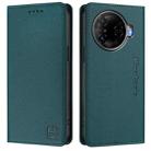 For Tecno Camon 30 Pro 5G RC01 Dual-Folded Magnetic Suction RFID Leather Phone Case(Dark Green) - 2