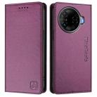 For Tecno Camon 30 Pro 5G RC01 Dual-Folded Magnetic Suction RFID Leather Phone Case(Violet) - 2