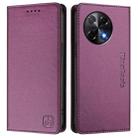 For Tecno Camon 30S / 30S Pro 5G RC01 Dual-Folded Magnetic Suction RFID Leather Phone Case(Violet) - 2