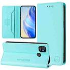 For Tecno Pop 5 RC01 Dual-Folded Magnetic Suction RFID Leather Phone Case(Mint Green) - 1